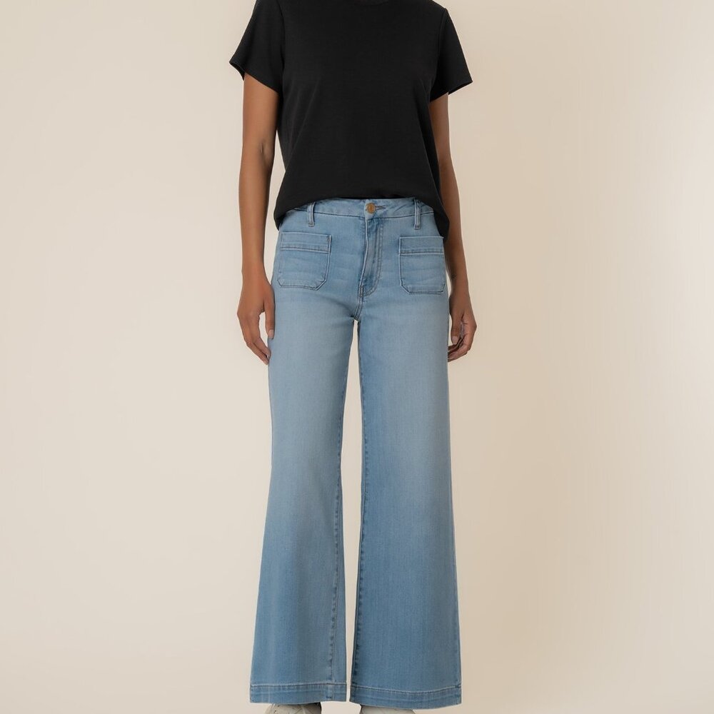 Kut from the Kloth Meg High Rise Wide Leg Size 0 / Fortitude W/Lt Base Wash